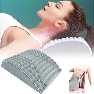 Back Pain Relief Stretcher-Lumbar Pad Spine Support Corrector-Waist Stretcher-Cervical Memory Pillow