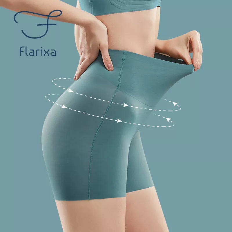 Flarixa Women's Seamless Shorts Safety Pants High Waist Large Size Ice Silk Boxer Panties Anti Friction Skirt Shorts