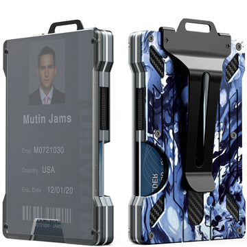 Men's Slim Aluminum RFID Wallet - 15 Card Capacity with Metal Money Clip