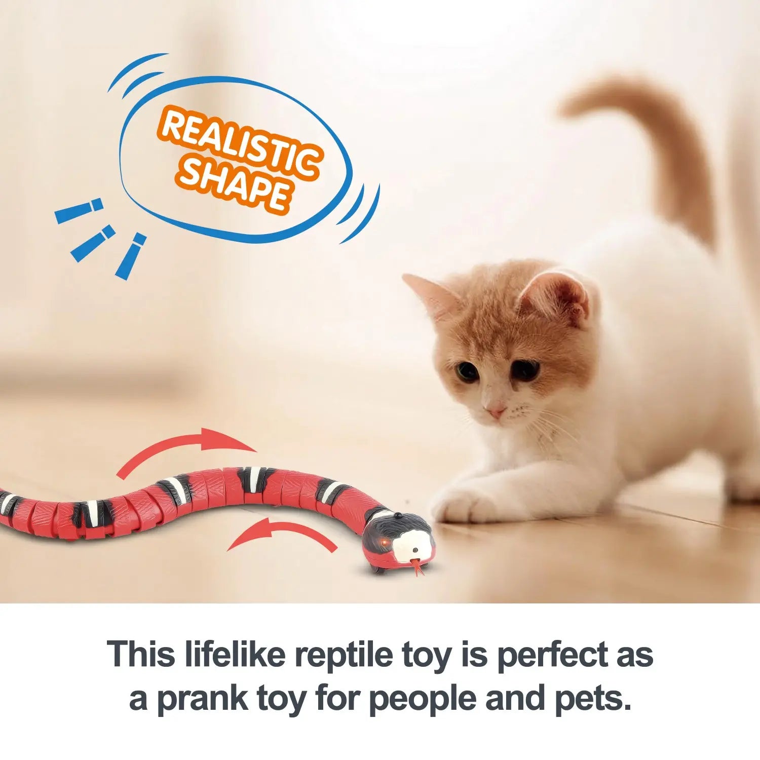 Smart Sensing Cat Toys Interactive-Automatic Electronic Snake Toy USB Rechargeable.
