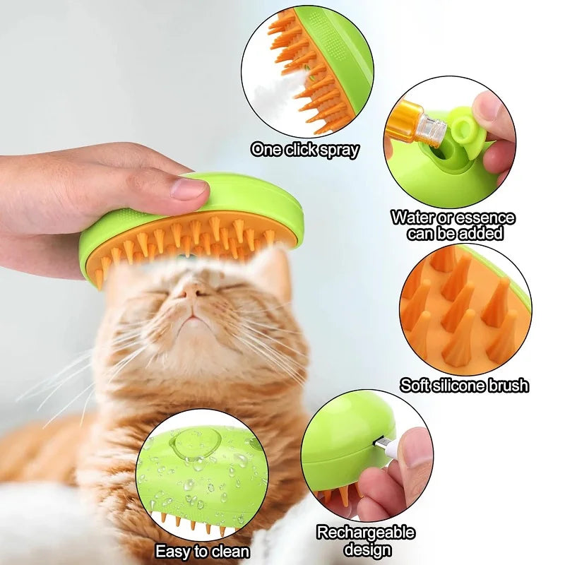 Cat Steam Brush-Steamy Dog Brush-Pet Grooming Comb-Hair Removal Combs