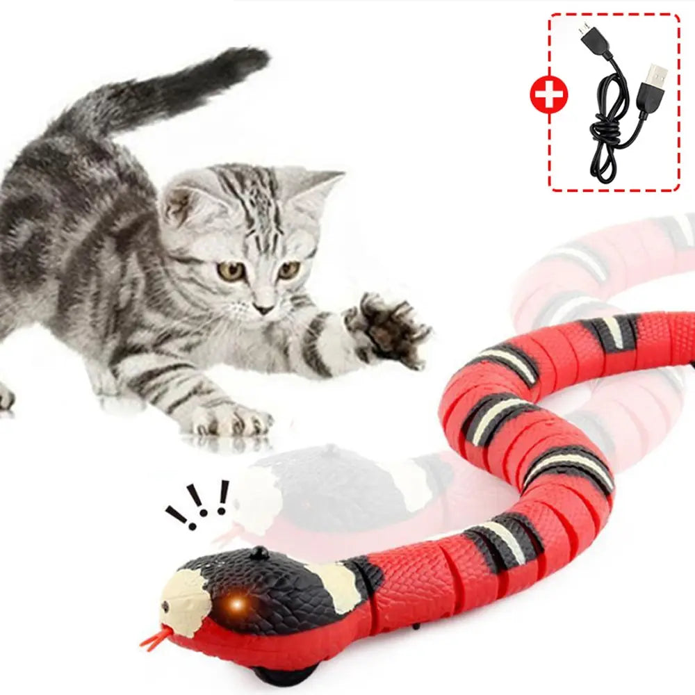 Smart Sensing Cat Toys Interactive-Automatic Electronic Snake Toy USB Rechargeable.