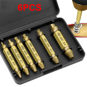 6PCS Damaged Screw Extractor Drill Bit Set.