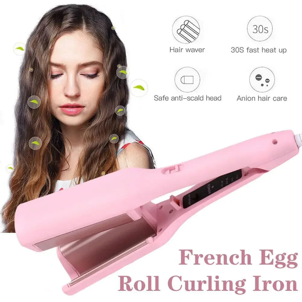 32mm Hair Wave Curling Iron Professional French Egg Roll Hair Curler Corrugated Wavy Styler Fast Heating Volumizing Styling Tool