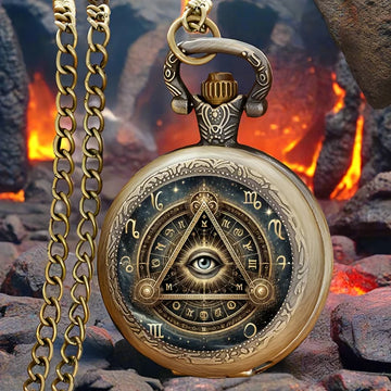 Vintage Exquisite Gothic Eye Pattern Design Mini Pocket Watch.