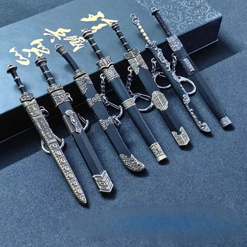 1pc 12cm Ancient Sword Model Small Weapons Ornaments Keychain.