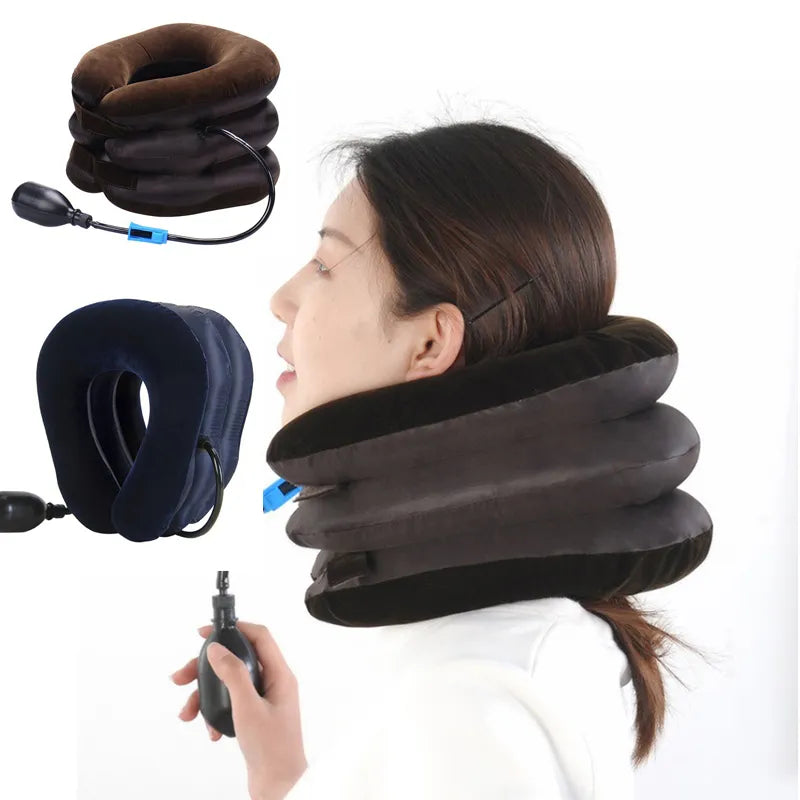 Neck Stretcher Inflatable Air Neck Traction Apparatus Device Soft Neck Cervical Collar Pillow