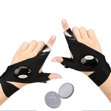 LED Flashlight Luminous Fishing Gloves Waterproof