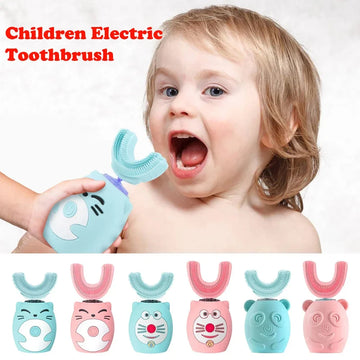 Smart Kids U Shape Toothbrush Silicone-USB Rechargeable Brush