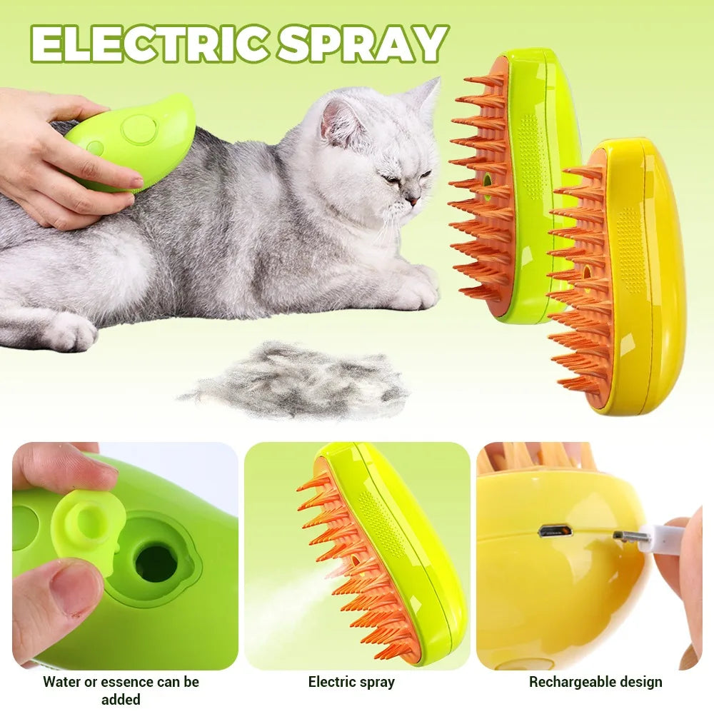 Cat Steam Brush-Steamy Dog Brush-Pet Grooming Comb-Hair Removal Combs
