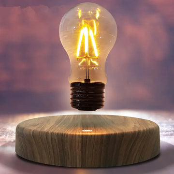 Levitating DeskBulb-Floating Light Led Lamp-Wood Base Magnetic Levitating Light