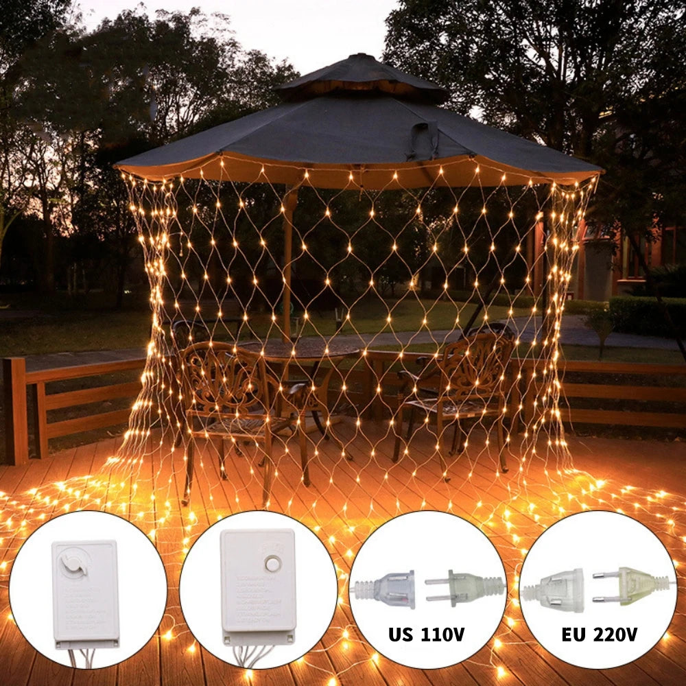 Outdoor Waterproof Curtain String Lamp 110V 220V Xmas Wedding Party  Decor