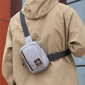 Fashionable men's small shoulder bag, high-quality and durable Oxford cloth handbag, portable crossbody bag, flap mini waist bag