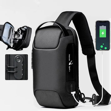 Anti-theft crossbody charging bag.