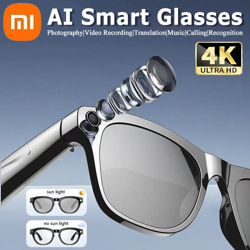 Xiaomi 4K AI Smart Glasses Multifunctional Camera-Bluetooth-Call Voice Assistant.