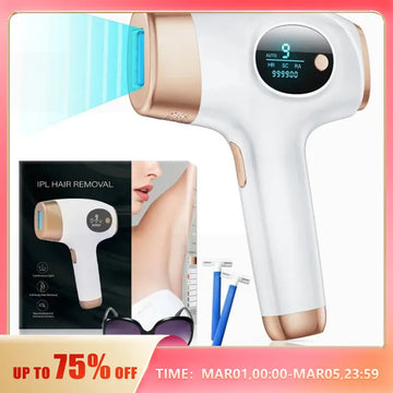 IPL Laser Hair Removal Devices - HR RA SC 3 in 1,9 Levels 999900 Flashes Permanent Painless Epilator,Women Whole Body Treament